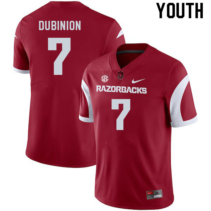 Youth #7 Rashod Dubinion Arkansas Razorback College Football Jerseys Stitched Sale-Cardinal